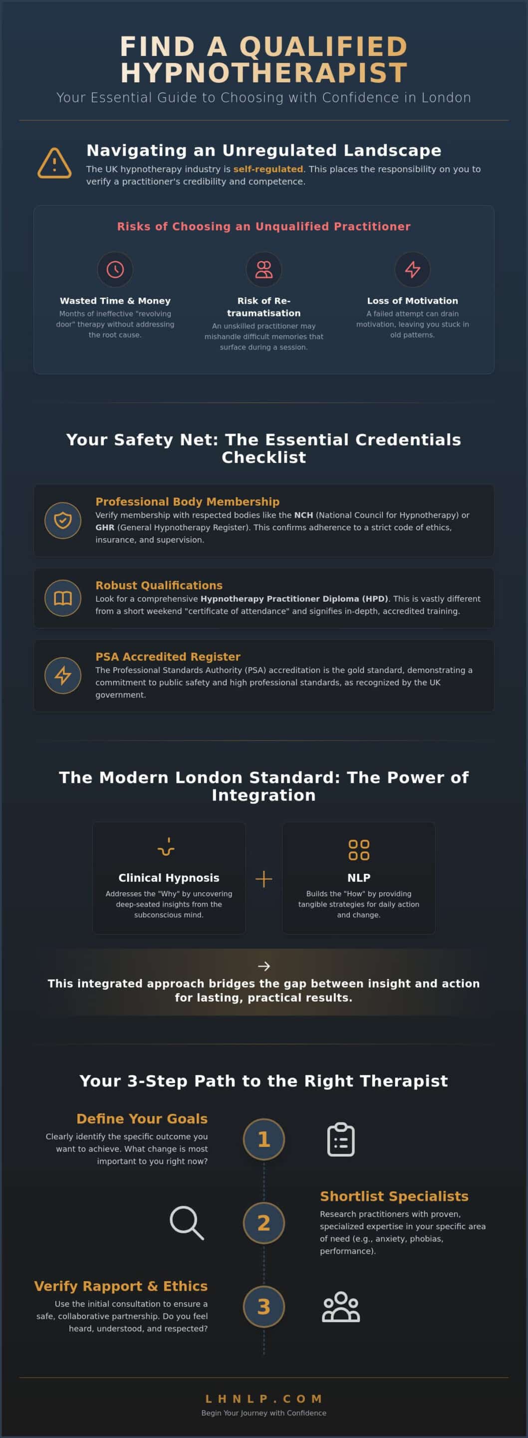 How to Find a Qualified Hypnotherapist in London: The 2026 Essential Guide - Infographic