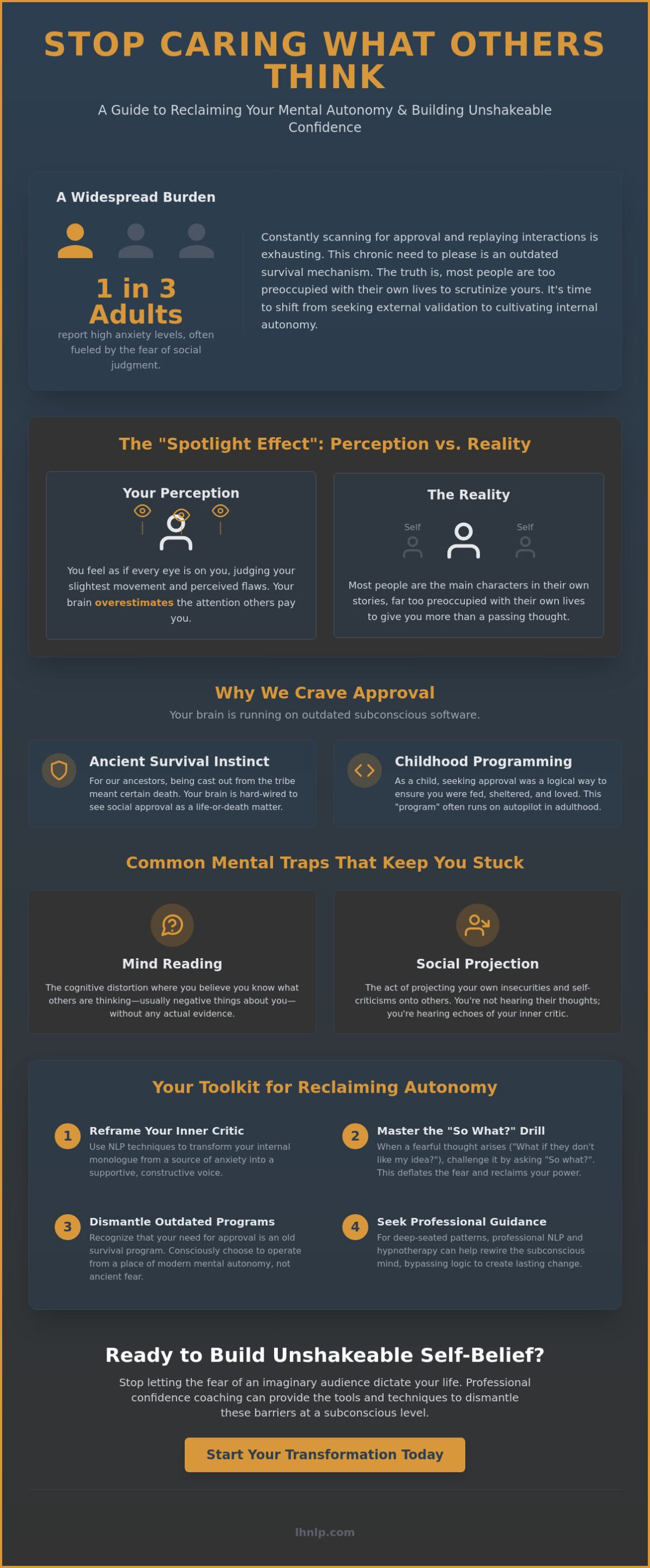 How to Stop Caring What People Think: A Therapeutic Guide to Social Freedom - Infographic